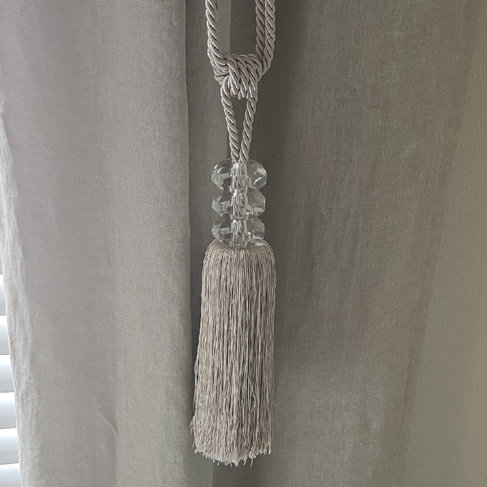 Elegant Champagne Color Tassel Curtain Tieback - Set of 2